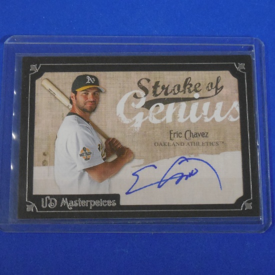 2007 UPPER DECK MASTERPIECES ERIC CHAVEZ AUTOGRAPH CARD ATHLETICS