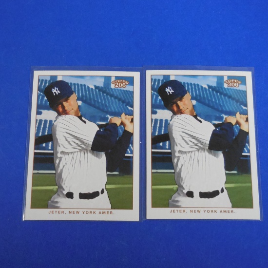 2002 TOPPS T206 DEREK JETER TWO CARD LOT YANKEES