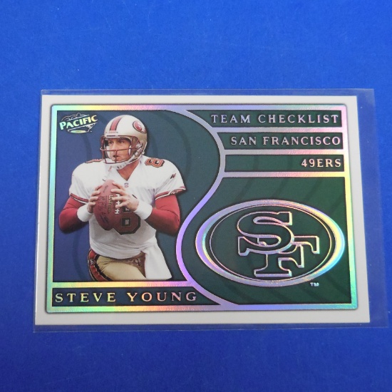 1999 PACIFIC CROWN COLLECTION STEVE YOUNG 49ERS CHECKLIST HOLO