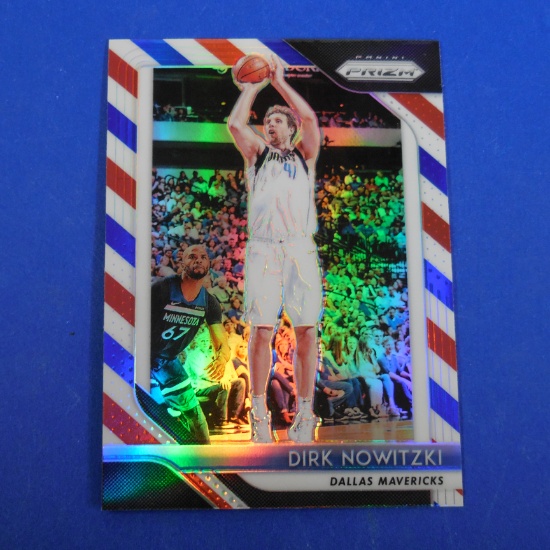 2018-19 PANINI PRIZM DIRK NOWITZKI RED WHITE BLUE PRIZM SP MAVERICKS