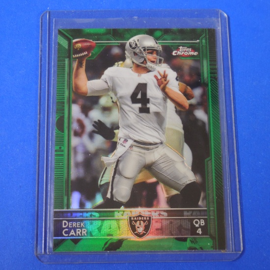 2015 TOPPS CHROME DEREK CARR GREEN REFRACTOR RAIDERS