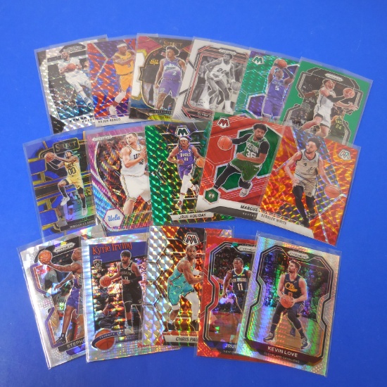LARGE PANINI HOOPS PRIZM SELECT MOSAIC SILVER AND COLOR PRIZM CARD LOT WITH STARS