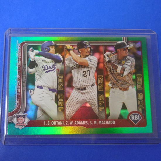 2025 TOPPS #86 2024 NL RBI LEADERS SHOHEI OHTANI ADAMES MACHADO GREEN HOLO #D 78/99