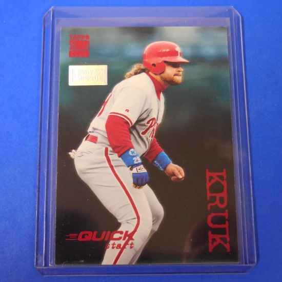 1994 STADIUM CLUB JOHN KRUK QUICK START PHILLIES 1ST DAY ISSUE SP