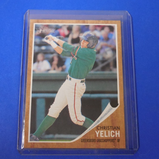 2011 TOPPS HERITAGE MINOR LEAGUE CHRISTIAN YELICH ROOKIE CARD