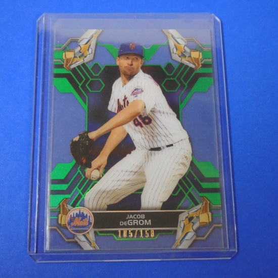 2019 TOPPS TEK JACOB DEGROM GREEN HOLO #D 105/150 METS