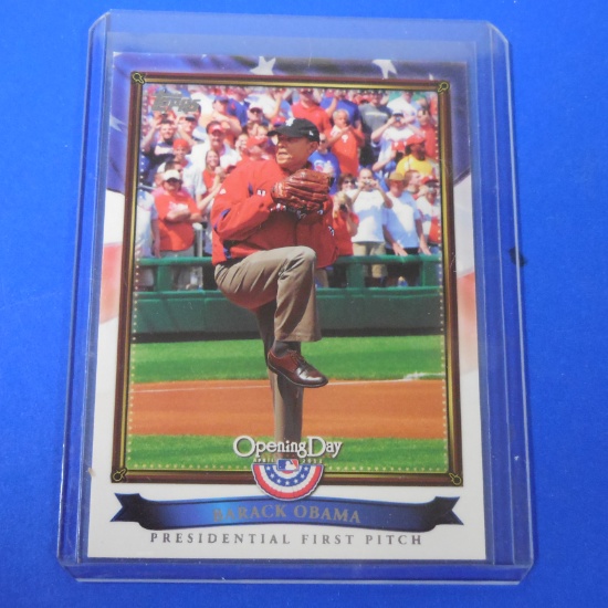2011 TOPPS OPENING DAY PRESIDENTIAL FIRST PITCH BARACK OBAMA