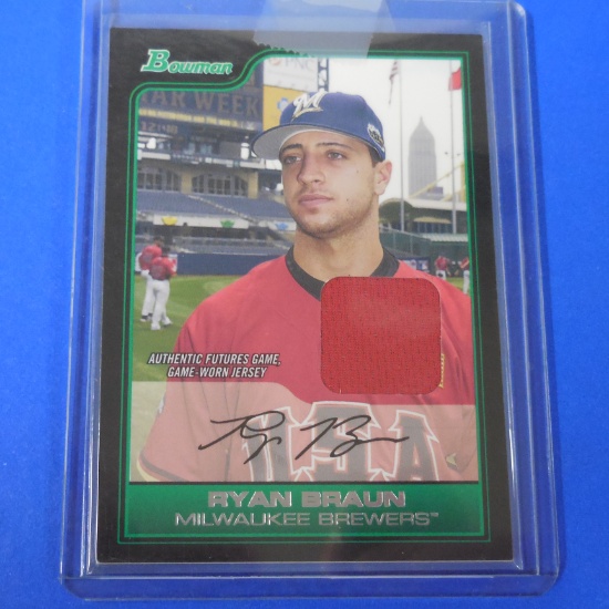 2006 BOWMAN RYAN BRAUN GAME USED JERSEY ROOKIE CARD