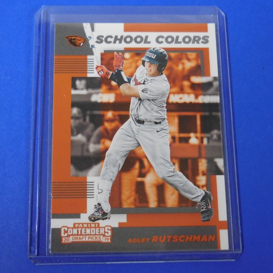 2019 CONTENDERS ADLEY RUTSCHMAN SCHOOL COLORS ROOKIE CARD