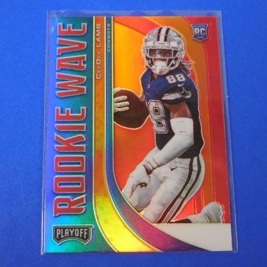 2020 PLAYOFF CEEDEE LAMB ROOKIE WAVE HOLO PRIZM ROOKIE CARD COWBOYS
