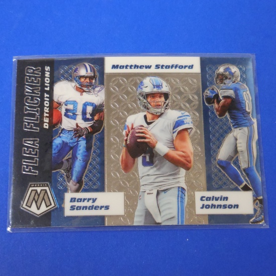 2020 PANINI MOSAIC DETROT LIONS FLEA FLICKER BARRY SANDERS STAFFORD CALVIN JOHNSON