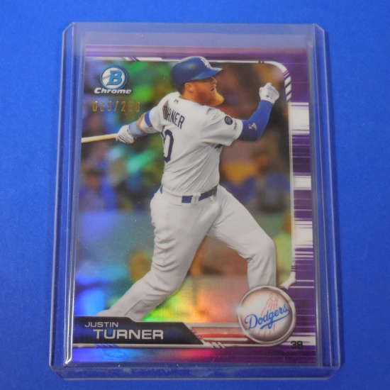 2019 BOWMAN CHROME JUSTIN TURNER PURPLE REFRACTOR #D 039/250