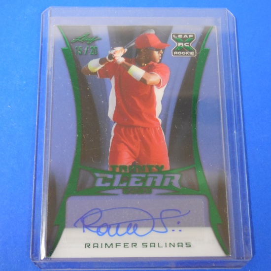 2020 LEAF TRINITY CLEAR RAIMFER SALINAS AUTOGRAPHED ROOKIE CARD #D 15/20