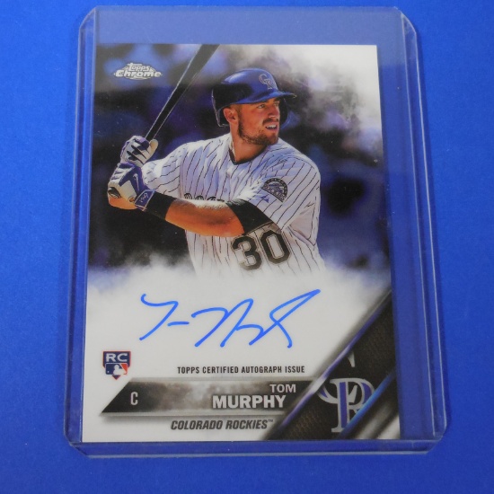 2016 TOPPS CHROME TOM MURPHY AUTOGRAPHED ROOKIE CARD