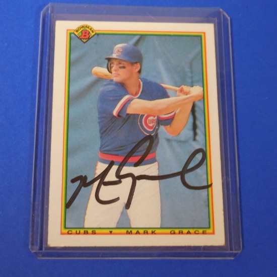 1990 BOWMAN MARK GRACE AUTOGRAPHED CARD
