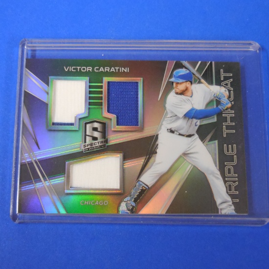 2018 PANINI SPECTRA VICTOR CARATINI TRIPLE JERSEY CARD #D 121/199