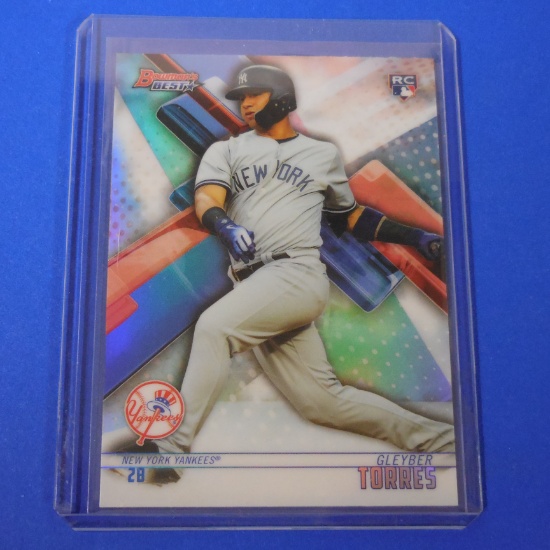 2018 BOWMANS BEST GLEYBER TORRES REFRACTOR ROOKIE CARD