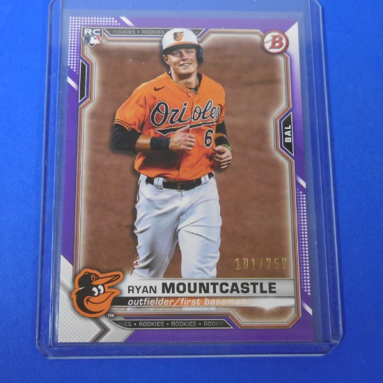 2021 BOWMAN RYAN MOUNTCASTLE PURPLE ROOKIE CARD #D 101/250
