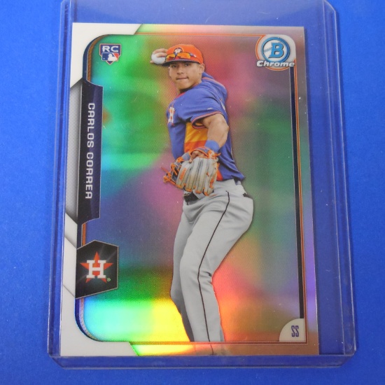 2015 BOWMAN CHROME CARLOS CORREA REFRACTOR ROOKIE CARD #D 382/499