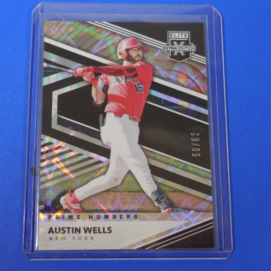 2020 DONRUSS ELITE AUSTIN WELLS PRIME NUMBERS BLACK HOLO #D 50/62