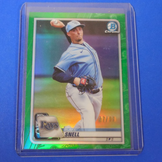 2020 BOWMAN CHROME BLAKE SNELL GREEN REFRACTOR #D 87/99