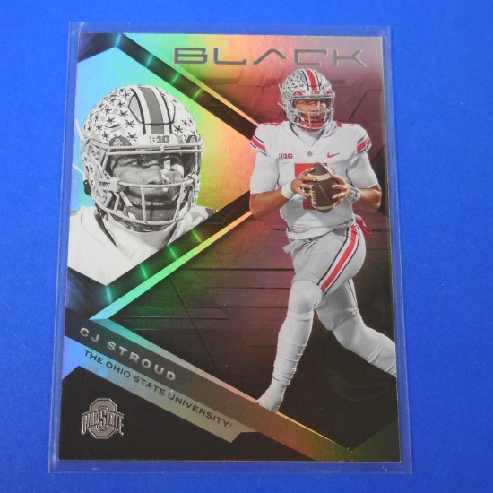 2023 PANINI CHRONICLES DRAFT BLACK C.J. STROUD HOLOFOIL ROOKIE CARD OHIO STATE