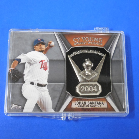 2013 TOPPS JOHAN SANTANA CY YOUNG MEDALLION RELIC