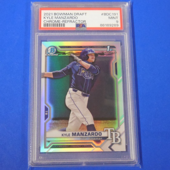 2021 BOWMAN CHROME DRAFT KYLE MANZARDO 1ST ROOKIE CARD REFRACTOR PSA 9 MINT