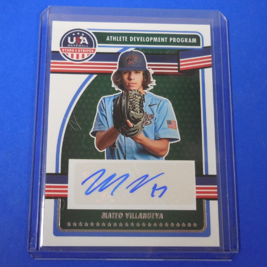 2023 PANINI USA STARS STRIPES MATEO VILLANUEVA AUTOGRAPHED ROOKIE CARD