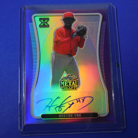 2020 LEAF METAL DRAFT HECTOR YAN AUTOGRAPHED ROOKIE CARD #D 6/25