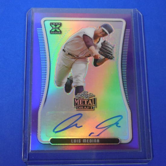 2020 LEAF METAL DRAFT LUIS MEDINA AUTOGRAPHED ROOKIE CARD #D 18/25