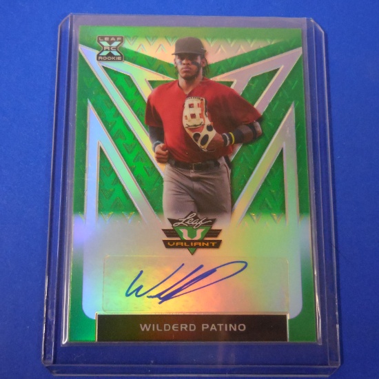 2020 LEAF VALIANT WILDRED PATINO GREEN PRISM AUTOGRAPHED ROOKIE CARD #D 2/99