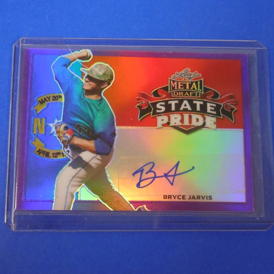 2020 LEAF METAL DRAFT BRYCE JARVIS AUTOGRAPHED ROOKIE CARD #D 20/25