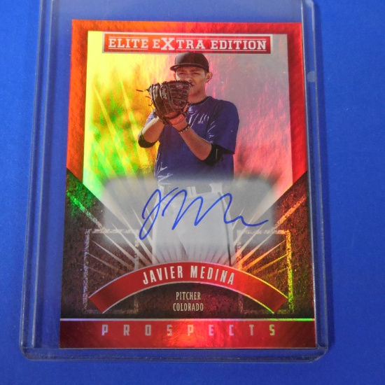 2015 PANINI DONRUSS ELITE JAVIER MEDINA AUTOGRAPHED ROOKIE CARD