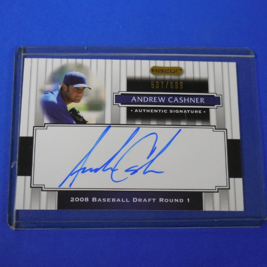 2008 RAZOR ANDREW CASHNER AUTOGRAPHED ROOKIE CARD