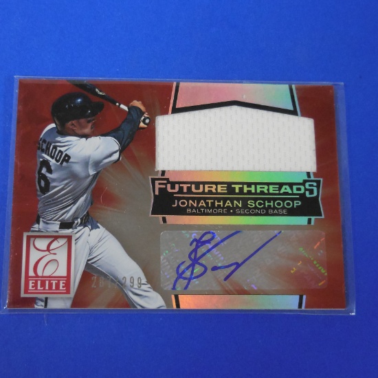 2015 DONRUSS ELITE JONATHAN SCHOOP AUTOGRAPHED JERSEY CARD