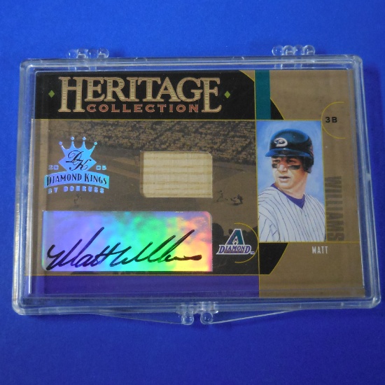 2005 DONRUSS DIAMOND KINGS MATT WILLIAMS AUTOGRAPHED BAT CARD #D 14/25