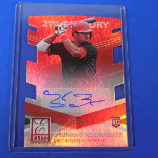 2015 PANINI DONRUSS ELITE YORMAN RODRIGUEZ DIE CUT AUTOGRAPHED RC #D 05/21