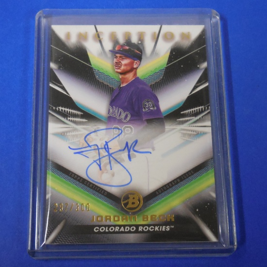 2023 BOWMAN INCEPTION JORDAN BECK AUTOGRAPHED ROOKIE CARD #D 297/300