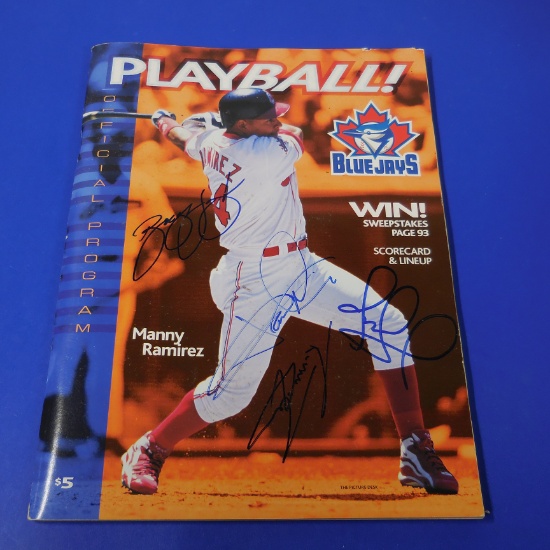 CLEVELAND INDIANS AUTOGRAPHED PROGRAM OMAR VIZQUEL JARET WRIGHT AND MORE