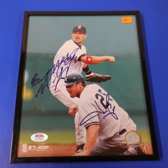 NOMAR GARCIAPARRA JASON GIAMBI AUTOGRAPHED 8X10 PHOTO WITH FRAME PSA COA