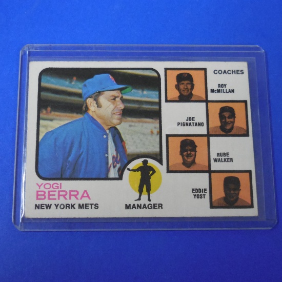 1973 TOPPS #257 YOGI BERRA NEW YORK METS MANAGER AND COACHES