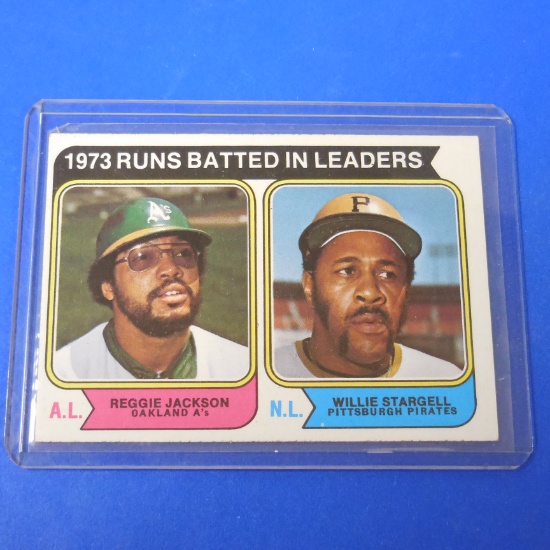 1974 TOPPS #203 REGGIE JACKSON WILLIE STARGELL RBI LEADERS