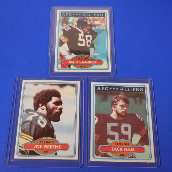 1980 TOPPS FOOTBALL STEELERS CARD LOT LAMBERT HAM GREENE