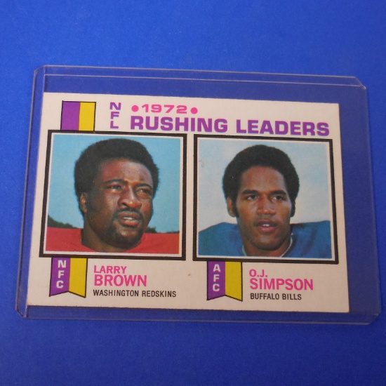 1973 TOPPS FOOTBALL LEADERS LARRY BROWN OJ SIMPSONS RUSHING
