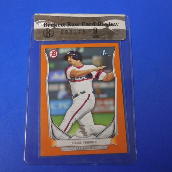 2014 BOWMAN JOSE ABREU ORANGE ROOKIE CARD #D 157/250 BECKETT RAW MINT 9