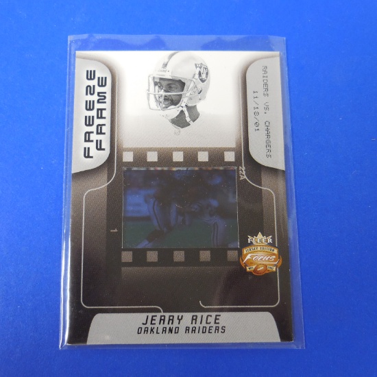 2002 FLEER FOCUS JERRY RICE FREEZE FRAME SLIDE CARD RAIDERS