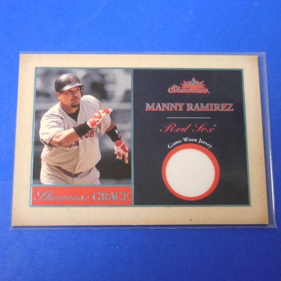 2004 FLEER SHOWCASE MANNY RAMIREZ GAME USED JERSEY CARD RED SOX