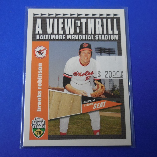 2002 TOPPS SUPER TEAMS BROOKS ROBINSON STADIUM SEAT RELIC CARD ORIOLES