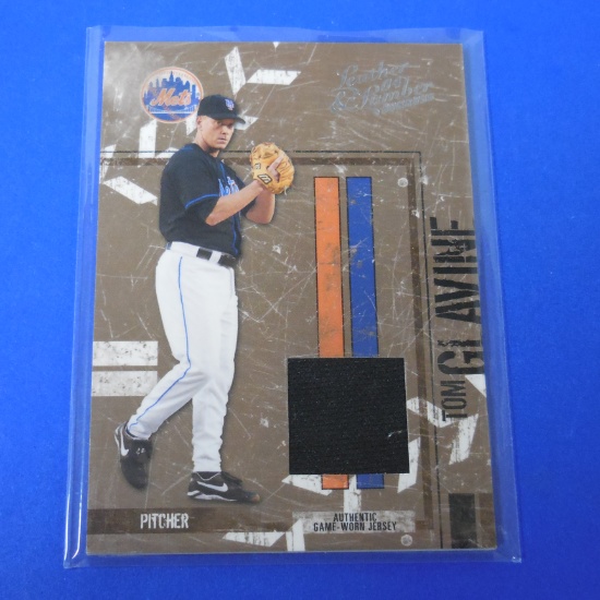 2004 DONRUSS LEATHER LUMBER TOM GLAVINE GAME USED JERSEY CARD METS